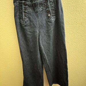 Lauren Ralph Lauren Vintage Sailor Pants Women’s 10P Dark Wash Cotton Lace-Up